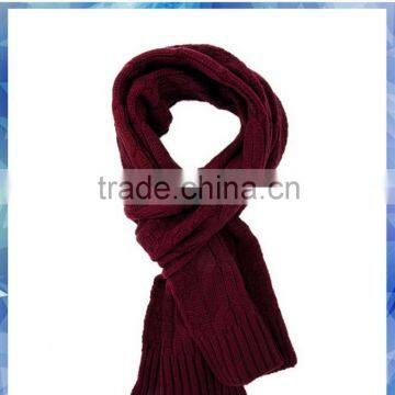 100% acrylic cable knit red thick winter scarves,thick winter scarves,2015 fashion man winter scarf