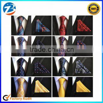 Stylish Polyester Silk Necktie Mens Tie Set With Hanky For Gift                        
                                                Quality Choice