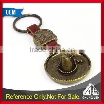Custom Souvenir Gift Brass Maxico Hat Shape Keychain photo-3