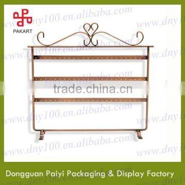 Innovative vintage countertop golden metal earring holder display