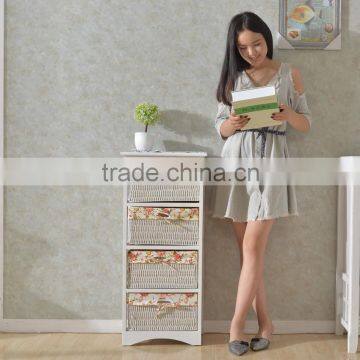 Деревянный шкаф для хранения с ящиками из рогоза/вискера photo-3