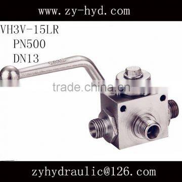 VH3V or BK3 type L port 15LR industrial ball valve outside thread with mounting holes