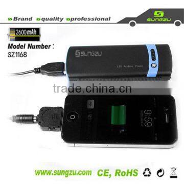2600mAh sound quality mobile Power Bank with LED flashlight