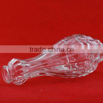 Excellent quality embossed glass bottle empty clear bottles brandy xoe bottles