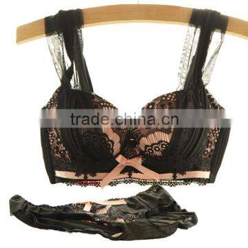 Women Bra Set PushUp the Embroidery Lace Brassiere Bra And Panty B Cup Women's Lingerie Set