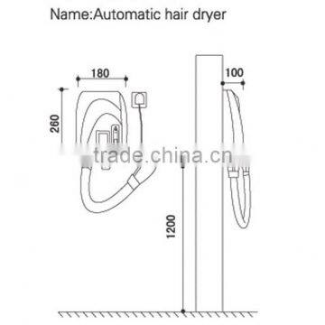 Manufactory Wall Mounted Hotel, Bathroom Automatic Skin Hair Dryer photo-5