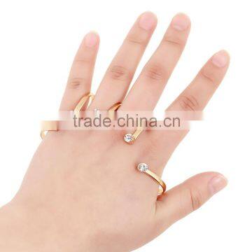 Creative Design Crystal Words Love Symbol Full Finger Ring Jewelry For Girls