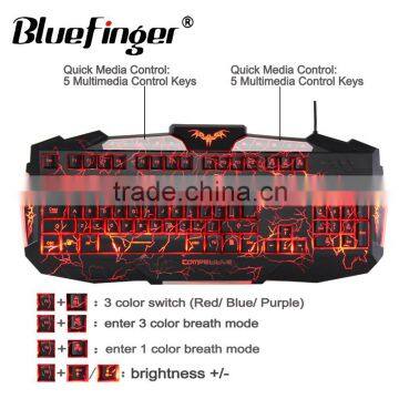 Popular USB Wired Backlit Keyboard With Cool Crack Parttern photo-3