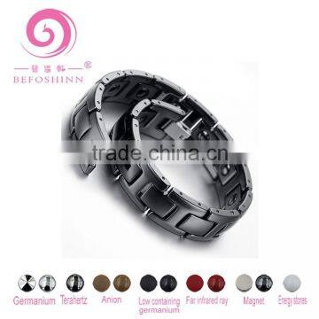 Luxury Jewelry Magnetic Bracelet Heavy Tungsten 316l Stainless Steel Bracelet With 4 in 1 Bio Energy Elements Health photo-2