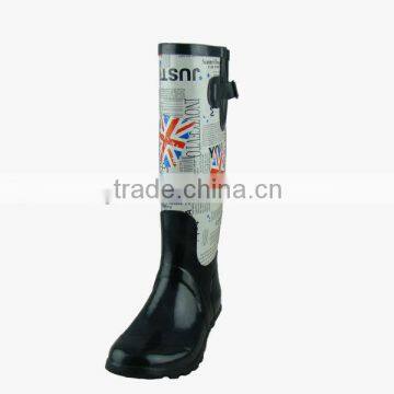 English alphabet women natural rubber rain boots