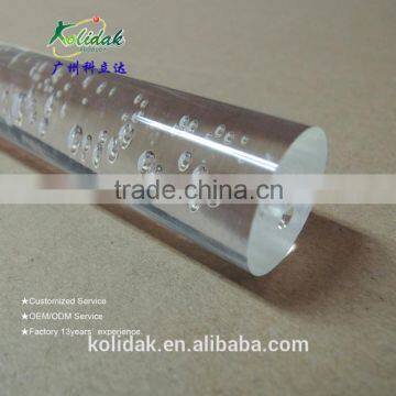 Clear decoration bubble acrylic rod, PMMA bubble rod