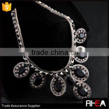 2015 Hot Selling Fashion Statement Necklace,Gun Metal Color photo-2
