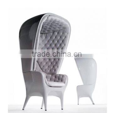 Hotel Throne White Fiberglass Showtime Hooded Armchair