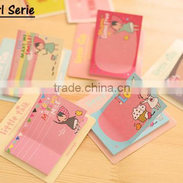 Cartoon sticker bookmark marker memo flags index pad tab cartoon sticky memo pad