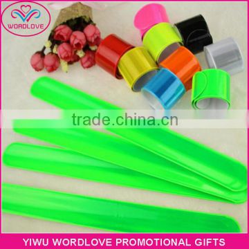 Blank Wholesale Reflective PVC Slap Wristbands/Bracelets/Bands