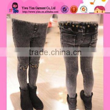 Fashion Gray Skull High Elasticity Pants Custom High Quality Kids Casual Pencil Jeans