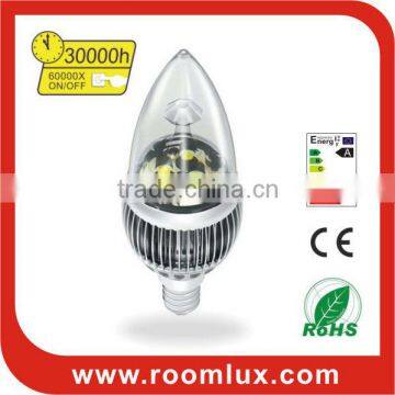 good quality E14/E17 base LED candle bulb & chandelier light 3W Dia40X112mm