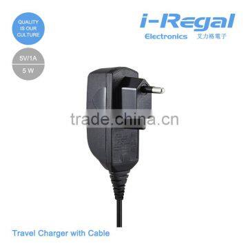 high quality 5 V 1A USB Travel Charger with led light