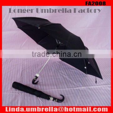 [FA2008]Horn shaped handle umbrella, automatic 2 folding umbrella