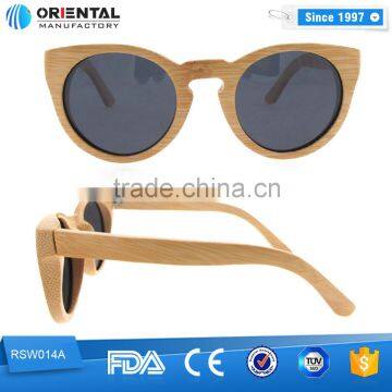 Hot sales Round design Sunglasses with PC lens 2016 Bamboo glasses