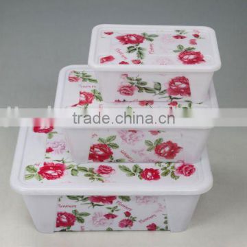 Plastic rectangular storage boxes