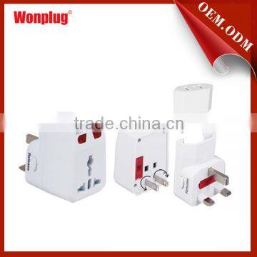 Universal travel adapter with USB charger 2100mA CE,ROHS,FCC compliant guangzhou factory