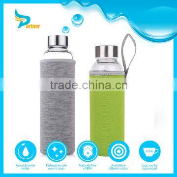 Low Price Custom-Made Print Logo 1 Liter Glass Water Bottle