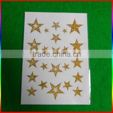 gold stars glitter powder stickers