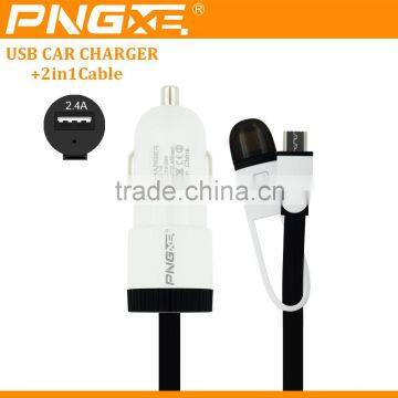 Best Selling Portable Micro Usb Multi Car Charger for Smartphone With 2 in 1 Usb Cable photo-3