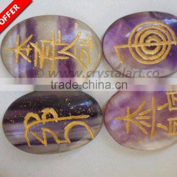 MULTY FLOURITE REIKI OVAL SET