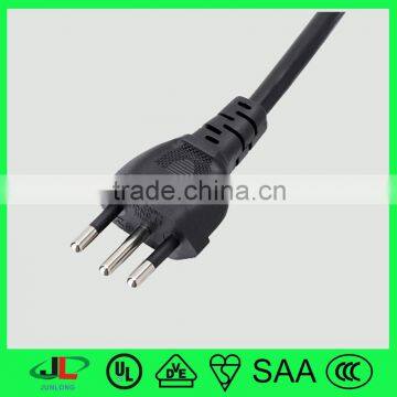 Factory price UC 3 pin plug, Brazil 3 core power cable plug with UC AC male plug for home appliance