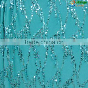 Embroidery fabric sequined sari fabrics wholesale in guangzhou