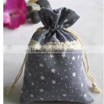 New designs wholesale promotional cotton fabric drawstring bag( D45)