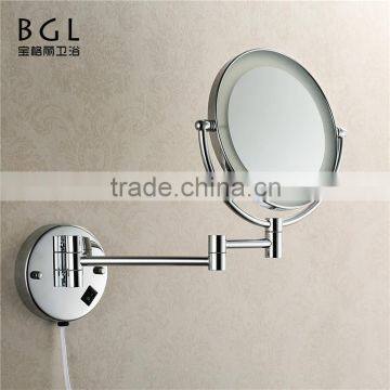 makeup mirror wall mount brass chrome finishing Led mirror