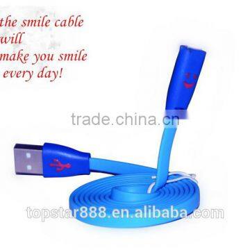 Cable LED light Up Smile Face USB Data Charging Sync Cable for Apple iPhone 6 5 5G 5C