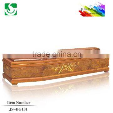 JS-BG131 solid wood good quality wooden coffin dimensions factory