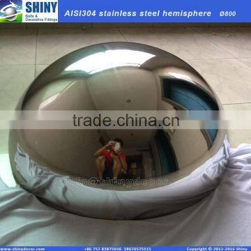 24 inch stainless steel hemisphere in mirror polished