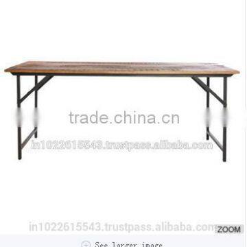 Industrial Dining Table , Metal wood Dining Table