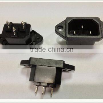 IEC Socket Panel Mount Cold Device Flange 250V 10A 6.3mm