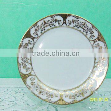 Hight Quality Silver Half Decal Fine Porcelain Dinner Plate Restaurant Plates