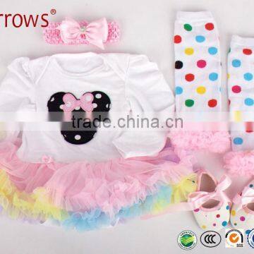 Baby Girls Kids dress Princess Clothes Christmas Party White Santa Long Sleeve Dot Tutu Dresses outfit