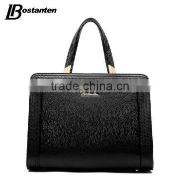 retro solid women bag office hand bag leather tote bag factory