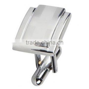 Silver Rectangle Cross Fashion Men's Cuff Links photo-2