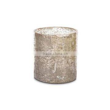 Custom unique colored recycled mercury glass votive candle holder silver finish