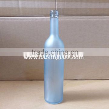 750ml Frosted Glass Red Wine Bottle