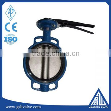 pn16 manual cast iron soft seal wafer butterfly valve