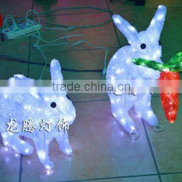 Holiday decoration 3D LED rabbit sculpture light