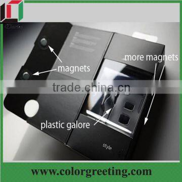 Newest blister window earphone box bluetooth headphone packaging box with magnet closure