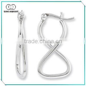 High Quality sterling silver twisted infinity oval hoop earrings