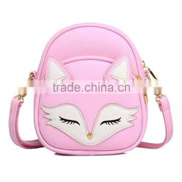 Promotion fashion women leather PU soft handbag cartoon bag owl fox designer shoulder bags